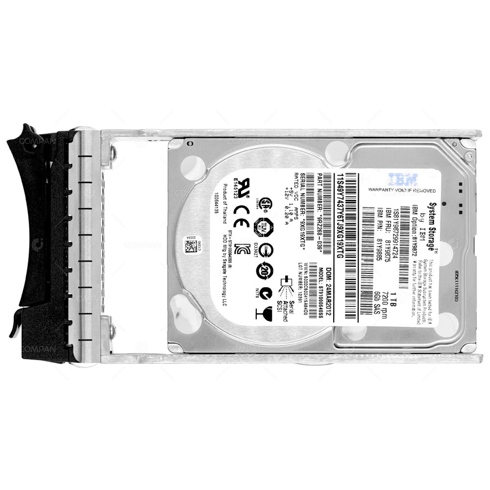 81Y9875  IBM HDD 1TB 7.2K NL-SAS 6G 2.5" SFF HOT-SWAP FOR DS3524